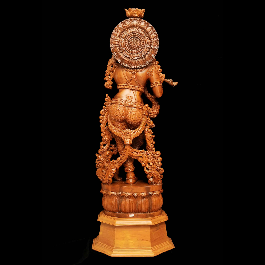 Wood Krishna Sculpture (WK001)