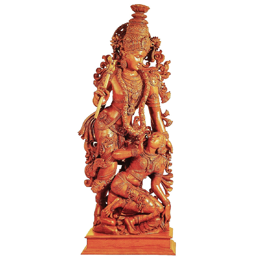 Wood Krishna & Radha Sculpture (WK005)