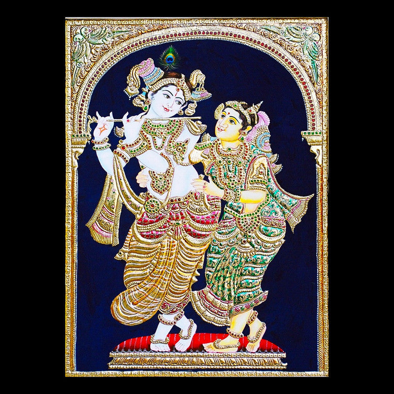 Tanjore Painting of Krishna & Radha (WD003)