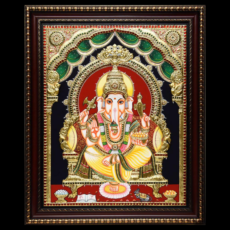 Tanjore Painting of Ganesha (WD025)