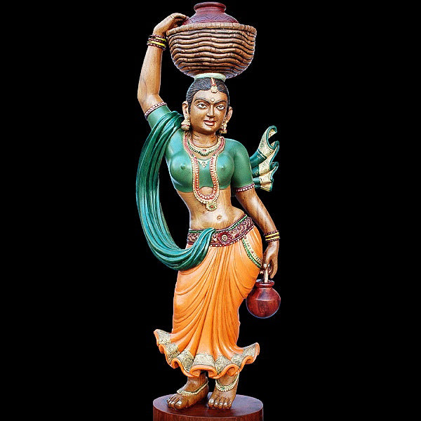 Lady with Basket Sculpture (WP002)