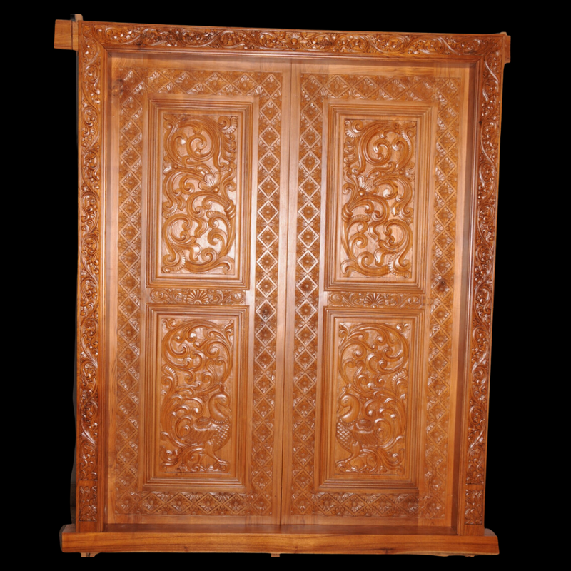 Teak Wood Carved Door  (DD002)